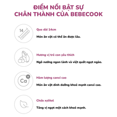 Bánh gạo lứt thanh dài Bebecook vị bắp nướng /việt quất 30g dành cho bé trên 12 tháng tuổi
