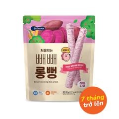 Bánh gạo lứt thanh dài Bebecook vị táo /bí ngô /khoai lang tím /nho xanh 30g dành cho bé trên 7 tháng tuổi