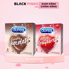 Bao cao su Durex hương dâu và hương socola size 52mm (hộp 3 cái)