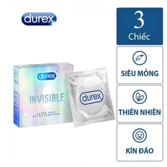 Bao cao su Durex Invisible siêu mỏng size 52mm (Hộp 3) & (Hộp 10)
