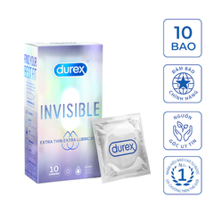 Bao cao su Durex siêu mỏng bôi trơn size 52mm (Hộp 10)