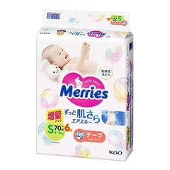 Bỉm/Tã dán, quần Merries cộng miếng nội địa Nhật đủ size cho bé