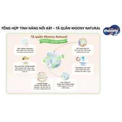 Bỉm/Tã dán, quần Moony Natural nội địa Nhật đủ size cho bé