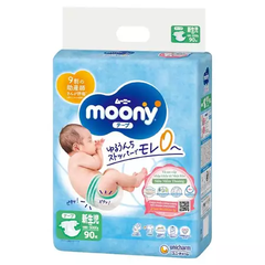 Bỉm/Tã dán, quần Moony xanh tiêu chuẩn đủ size cho bé