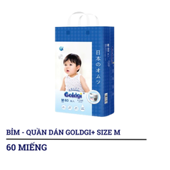 Bỉm - Tã dán/tã quần Goldgi+ size NB92/S84/M66/L56/M60/L48/XL44/XXL32 (từ dưới 5kg đến trên 15kg)