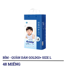 Bỉm - Tã dán/tã quần Goldgi+ size NB92/S84/M66/L56/M60/L48/XL44/XXL32 (từ dưới 5kg đến trên 15kg)