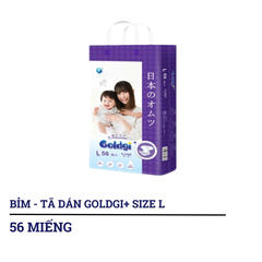 Bỉm - Tã dán/tã quần Goldgi+ size NB92/S84/M66/L56/M60/L48/XL44/XXL32 (từ dưới 5kg đến trên 15kg)