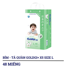 Bỉm - Tã dán/tã quần Goldgi+ X5 size NB92/S76/M66/L56/M54/L48/XL44/XXL32 (từ dưới 5kg đến trên 15kg)