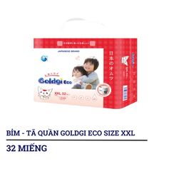 Bỉm - Tã quần Goldgi Eco size M54/L48/XL44/XXL32 (từ 6 đến trên 15kg)