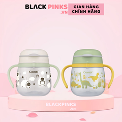 Bình nước Combi LakuMug bước 5 dung tích 240ml cá xanh/bãi biển/khủng long/đám mây/cừu trắng