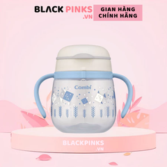 Bình nước Combi LakuMug bước 5 dung tích 240ml cá xanh/bãi biển/khủng long/đám mây/cừu trắng