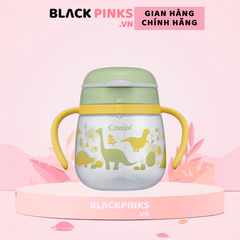 Bình nước Combi LakuMug bước 5 dung tích 240ml cá xanh/bãi biển/khủng long/đám mây/cừu trắng