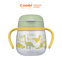 Bình nước Combi LakuMug bước 5 dung tích 240ml cá xanh/bãi biển/khủng long/đám mây/cừu trắng