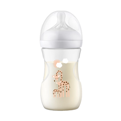 Bình sữa mô phỏng tự nhiên mới hiệu Philips Avent hươu cao cổ/gấu trúc 260ml đơn