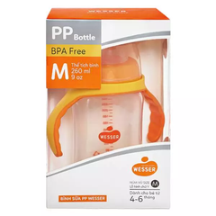 Bình sữa PP Wesser cổ rộng 180ml/ 260ml