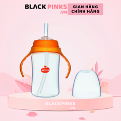 Bình sữa PP Wesser cổ rộng 260ml có ống hút