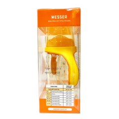 Bình sữa PP Wesser cổ rộng 260ml có ống hút