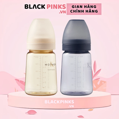 Bình sữa PPSU Hàn Quốc 1 - 2m Mother-K 180ml màu kem/xanh