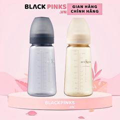 Bình sữa PPSU Hàn Quốc 4 - 8m Mother-K 280ml màu kem/xanh