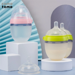 Bình sữa silicone Comotomo 150ml - xanh/hồng