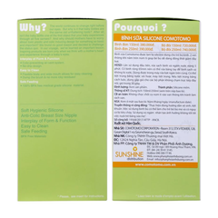 Bình sữa silicone Comotomo 150ml - xanh/hồng