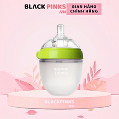 Bình sữa silicone Comotomo 150ml - xanh/hồng