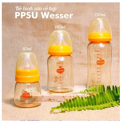 Bình sữa Wesser PPSU cổ hẹp 60ml/ 1400ml/ 250ml