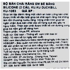 Bộ 2 bàn chải cho bé KuKu silicone mềm dành cho bé từ 6 tháng tuổi - màu ngẫu nhiên