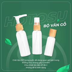 Bộ chiết mỹ phẩm Hotosu vân gỗ (8 món)