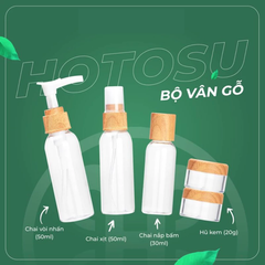 Bộ chiết mỹ phẩm Hotosu vân gỗ (8 món)
