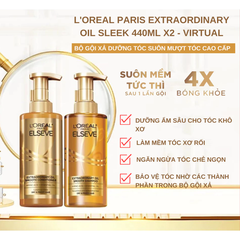 Bộ gội xả L'Oreal dưỡng tóc - suôn mượt tóc cao cấp 440ml x 2