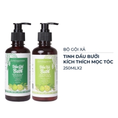 Bộ gội xả Milaganics tinh dầu bưởi kích thích mọc tóc 250ml/chai
