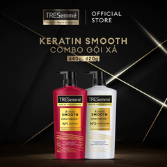Bộ gội xả TRESemmé Keratin vào nếp suôn mượt 640g + 620g