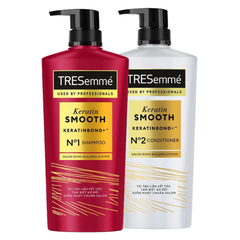 Bộ gội xả TRESemmé Keratin vào nếp suôn mượt 640g + 620g