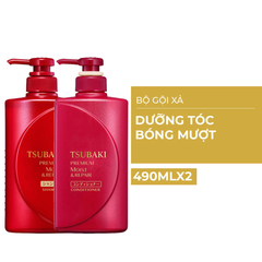Bộ gội xả Tsubaki dưỡng tóc bóng mượt 490ml x 2