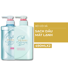 Bộ gội xả Tsubaki sạch dầu mát lạnh (490ml/chai)