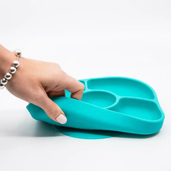 Bộ khay ăn kèm thìa silicone (FDA) bbluv Yumi Aqua/Lime dành cho bé từ 4 tháng tuổi