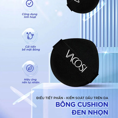 Bông Cushion Vacosi PU06-01 đầu tròn/đầu nhọn màu đen 1 cái