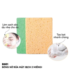 Bông rửa mặt Vacosi bọt biển BN01 (2 cái)