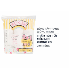 Bông tẩy trang Mihoo Kokimi bông tròn túi 155 miếng/210 miếng
