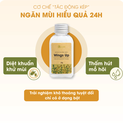 Bột khử mùi Cỏ Mềm Wings Up giảm tiết mồ hôi 25g