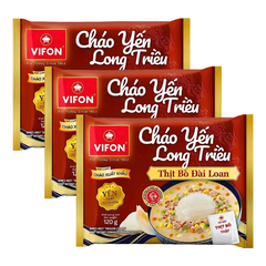 Cháo yến Long Triều Vifon vị xương hầm rau củ gói 110g/thịt bò Đài Loan gói 120g