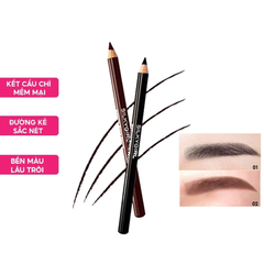 Chì kẻ chân mày Silkygirl - màu đen 01 Soft Black/màu nâu đậm 02 Dark Brown