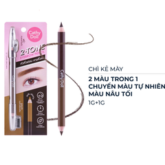 Chì kẻ mày Cathy Doll 2 trong 1 - #01 Dark Brown/#02 Cherry Brown/#03 Gray Brown 1g+1g