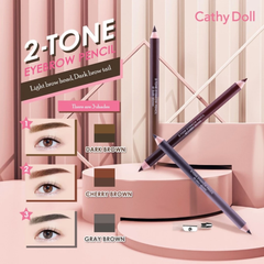 Chì kẻ mày Cathy Doll 2 trong 1 - #01 Dark Brown/#02 Cherry Brown/#03 Gray Brown 1g+1g
