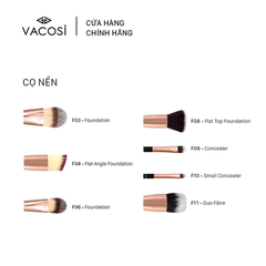 Cọ Vacosi bảng F nền/phủ/che khuyết điểm/tạo khối