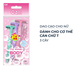 Dao cạo cho nữ KAI dành cho cơ thể cán chữ t (3 cây)