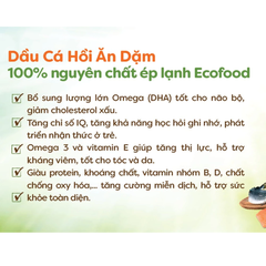 Dầu cá hồi nguyên chất Ecofood 60ml dành cho trẻ từ 6 tháng tuổi