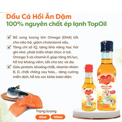 Dầu cá hồi nguyên chất Topoil 60ml/100ml dành cho bé từ 6 tháng tuổi