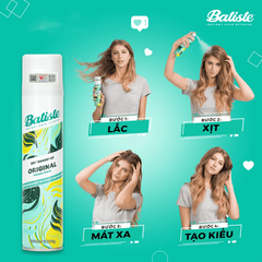 Dầu gội khô Batiste hương tươi mát/cổ điển/hoa thiên nhiên/hoa anh đào/hoa quyến rũ 200ml